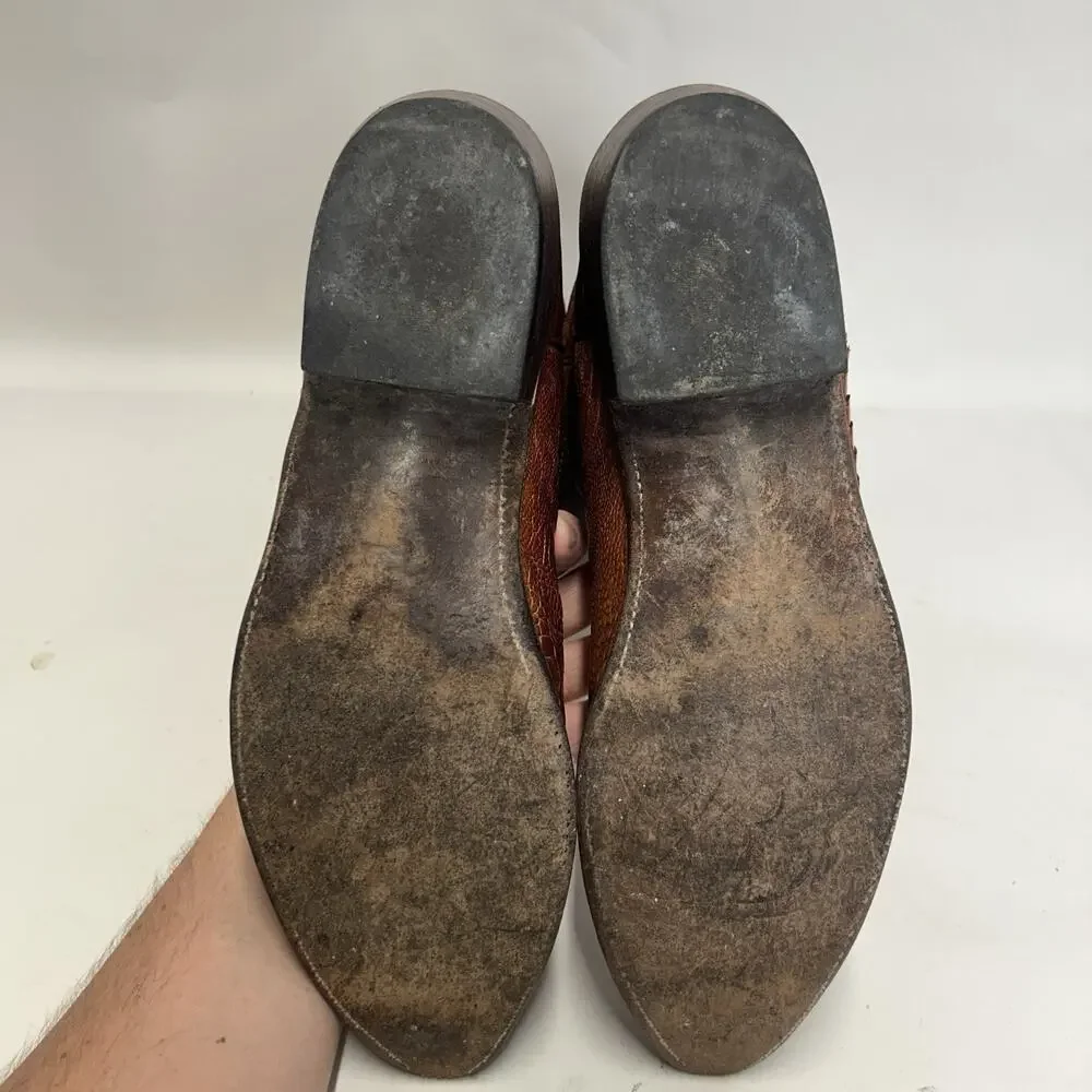 Vintage Lucchese 1883 Ostrich Leg Cowboy Boots “Brown”